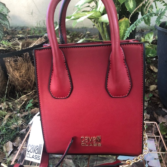 NWT Cavalli Class Fino Top Handle Phone 📱 Crossbody Bag Color Red - Picture 3 of 10